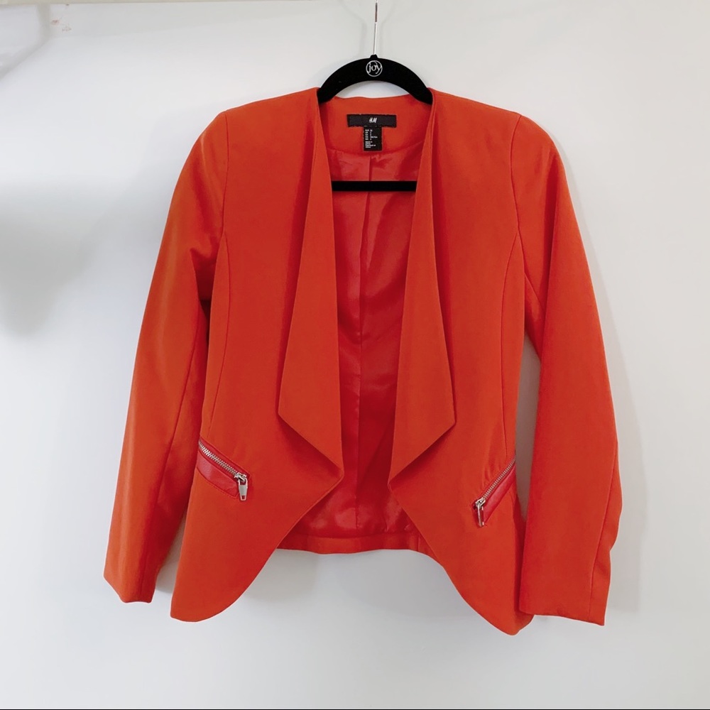 H&M red orange blazer